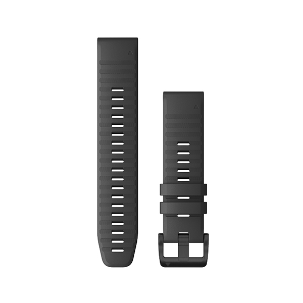 QuickFit 22 Watch Bands Slate Gray Silicone with Black Hardware