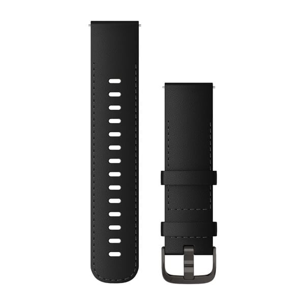 Quick Release Bands (22 mm) - Black Leather with Brushed