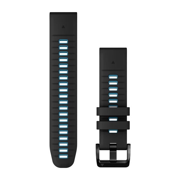 QuickFit 22 Watch Bands - Black/Cirrus Blue Silicone | products