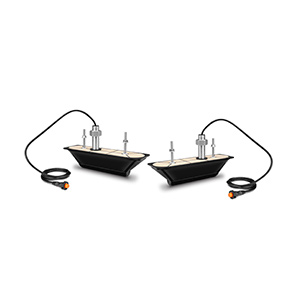 Garmin GT30-THP - Stainless Steel Thru-hull Pair ClearVü/SideVü 500W (CHIRP 455/800 kHz) Scanning Transducers with Temp, for Hull