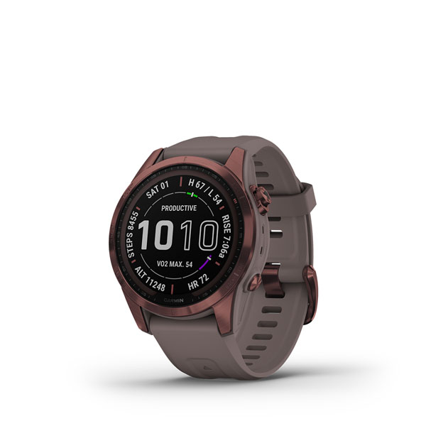 Garmin fenix 7S Sapphire Solar GPS Smartwatch - dark bronze/shale grey -  Titanium