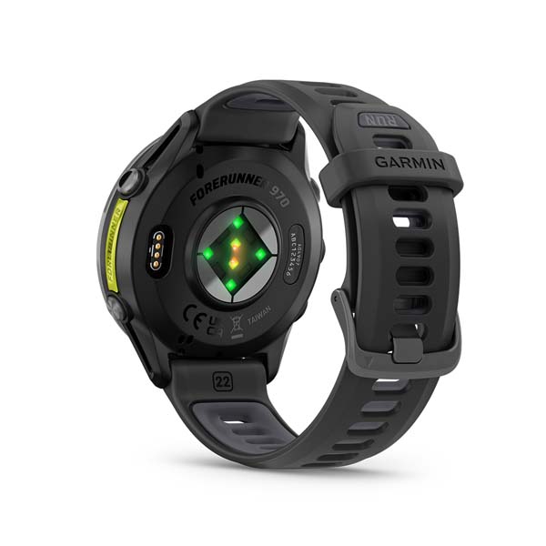 Garmin Forerunner 970 (titanio Oro Morbido, Cassa Grigio Francese, Cinturino Indaco) - Nuovo