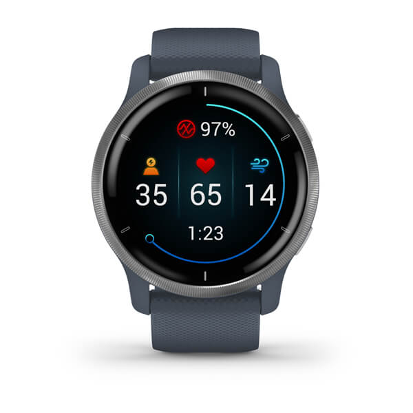 Garmin Venu® 2 Fitness Smartwatch - Blue Granite / Passivated