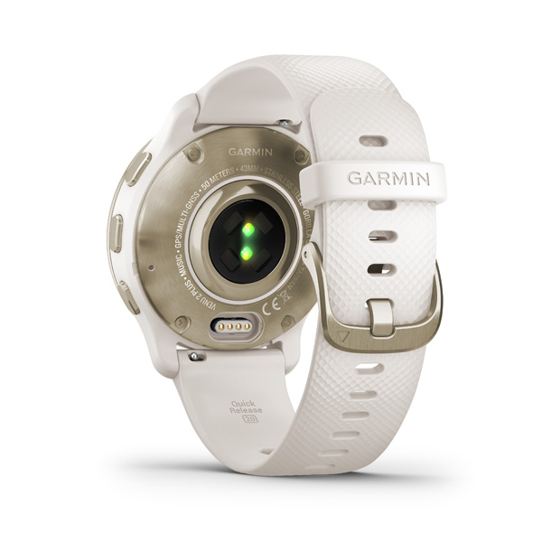 Garmin Venu 2 Plus GPS Smartwatch - 43mm, Cream/Gold Bezel, Ivory Case,  Silicone Band - The Bike Lab