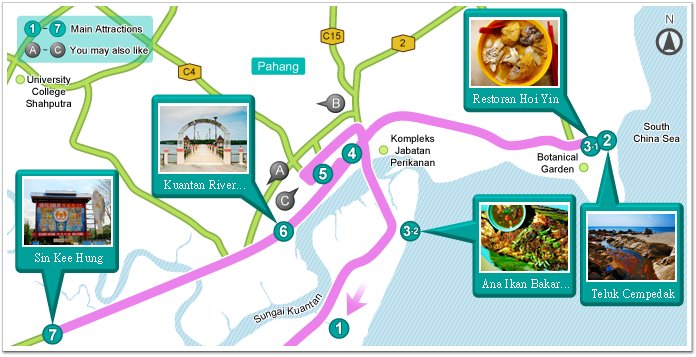 kuantan tourist map