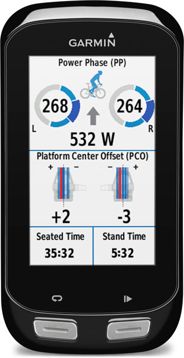 Image of an Edge 1000 cycling device with a cycling dynamics screen.