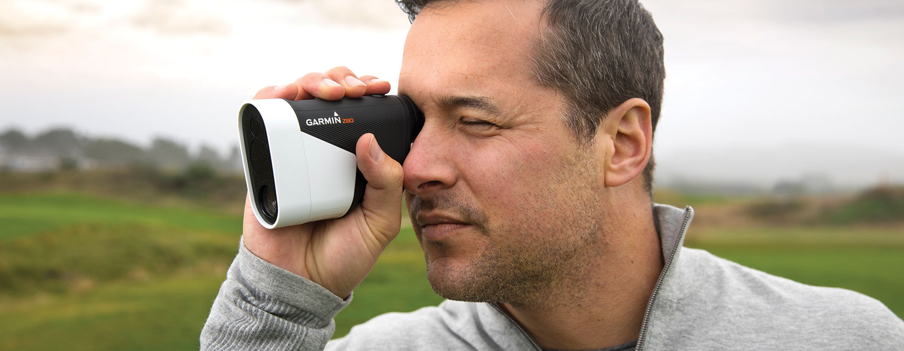A man using the Garmin