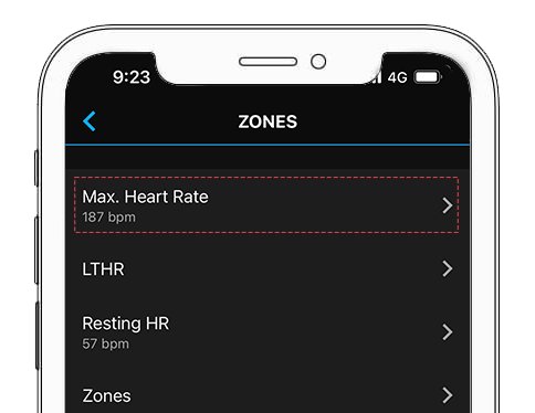 Set your heart rate zones
