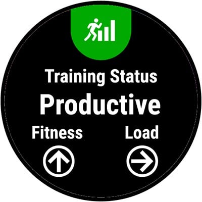 A watch screen showing training status.